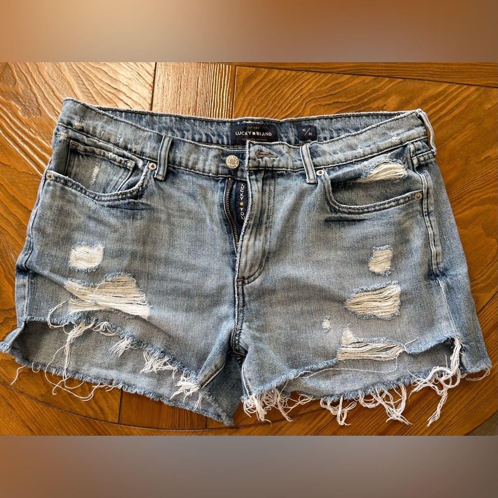 Lucky Brand Blue Jean Shorts Distressed Style
